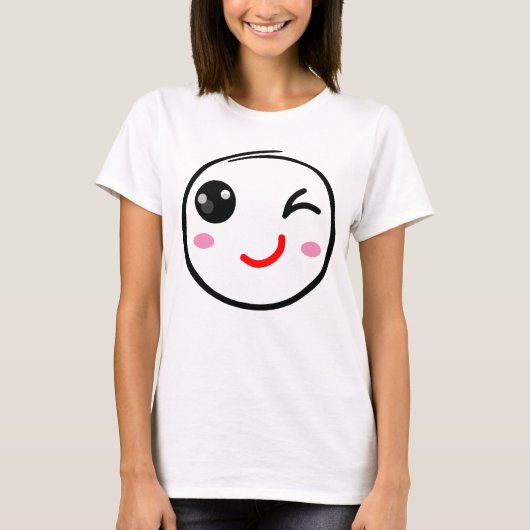 ウィンキング顔、ウィンクスマイル Tシャツ (正面)