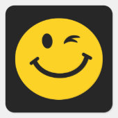 ウィンキング顔 スクエアシール (正面)