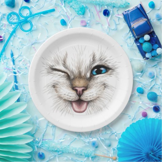 ウィンキング・キャット ペーパープレート (パーティー)