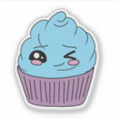 ウィンキーブルーのカップケーキ シール (正面)