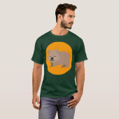 ウィンクするウォンバット かわいい動物の友達 Tシャツ (正面フル)