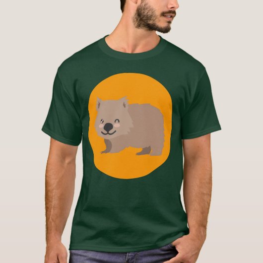 ウィンクするウォンバット かわいい動物の友達 Tシャツ (正面)