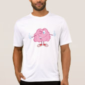 ウィンクするカートゥーン脳キャラのサムズアップ Tシャツ (正面)