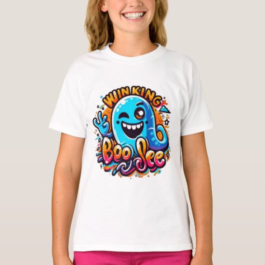 ウィンクするブー・ジー・ゴースト Tシャツ (正面)