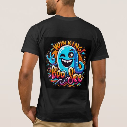 ウィンクするブー・ジー・ゴースト Tシャツ (裏面)