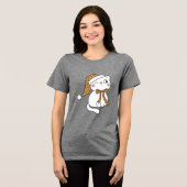 ウィンクする冬の猫 トライブレンドTシャツ (正面全面)