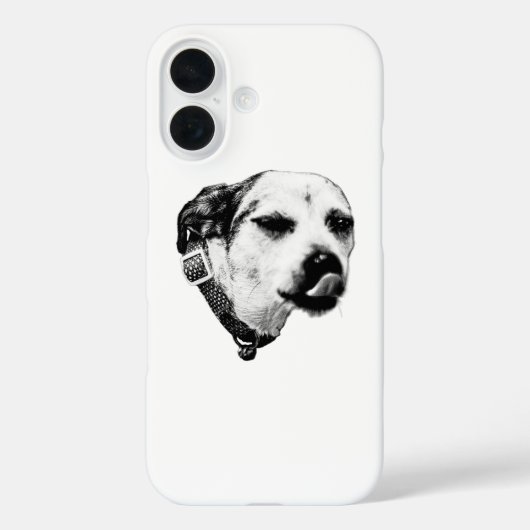 ウィンクする犬のケース - 黒と白のペロリ Case-Mate iPhoneケース (裏面)