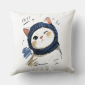 ウィンクする猫のふわふわニットマフラー クッション (裏面)