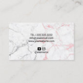 ウィンクアイラッシュズ&眉美しいサロンピンクマーブル 名刺 (裏面)