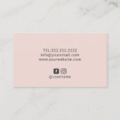 ウィンクアイラッシュメイクアップアーティストシルバードリップ赤面 名刺 (裏面)