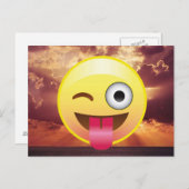 ウィンクタングアウト絵文字海サンセットポストカード ポストカード (正面/裏面)