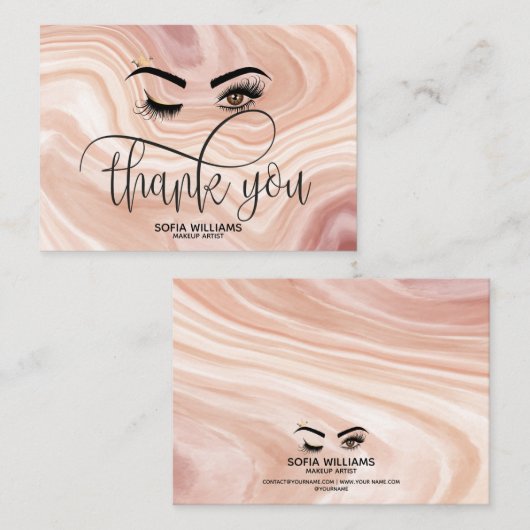 ウィンクビューティフルアイズスティーピンク大理石アフターケア 紹介カード (正面/裏面)