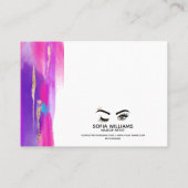 ウィンクビューティフルブラウンアイピンク抽象芸術アート 紹介カード (裏面)