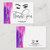 ウィンクビューティフルブラウンアイピンク抽象芸術アート 紹介カード (正面/裏面)