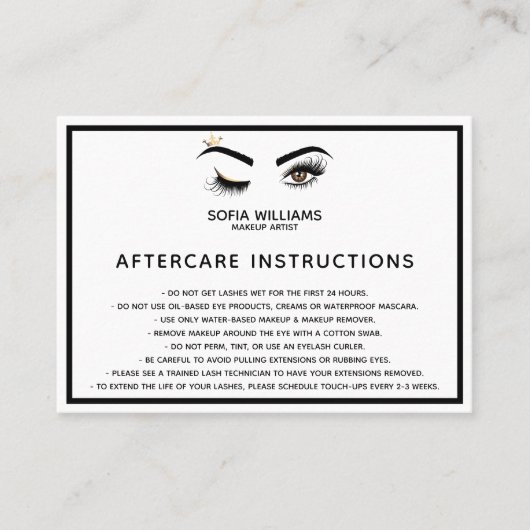 ウィンクビューティフルブラウン目と金ゴールドクラウンアフターケア 紹介カード (正面)