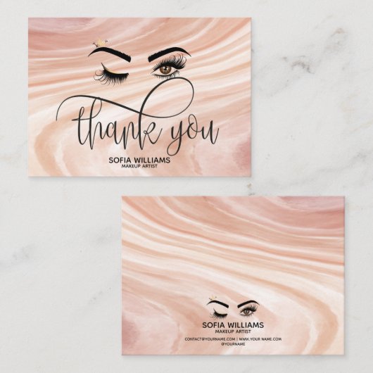 ウィンクビューティフルブラウン目ほこりっぽいピンクのアフターケア 紹介カード (正面/裏面)