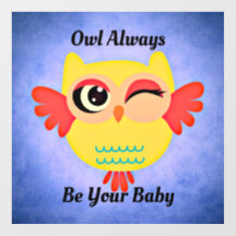 ウィンクフクロウウォールデカール