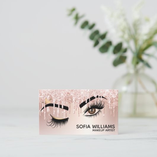 ウィンク美しい茶色の目と金ゴールドクラウンの化粧 紹介カード (スタンド正面)