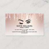 ウィンク美しい茶色の目と金ゴールドクラウンの化粧 紹介カード (裏面)