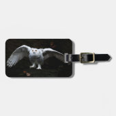 ウィングが開いたスノーフクロウcd ltcnm ラゲッジタグ (正面横)