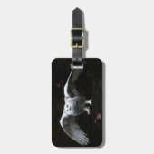 ウィングが開いたスノーフクロウcd ltcnm ラゲッジタグ (正面縦)