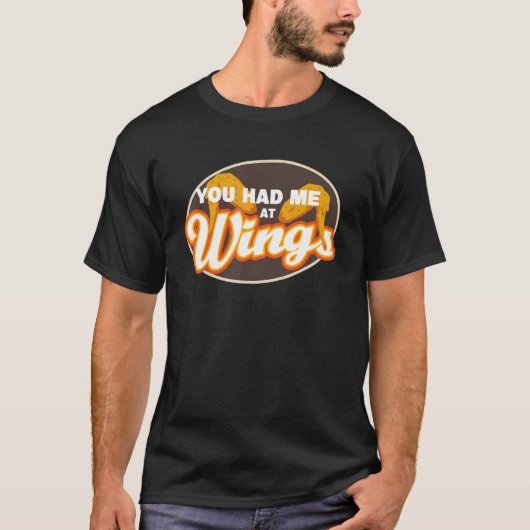 ウィングに惚れた 鶏の手羽 Tシャツ (正面)
