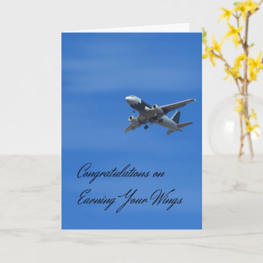 ウィングの獲得おめでとうございます カード (黄色い花)