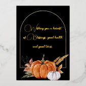ウィングアハザーブメント引用文オレンジホワイトカボチャ 箔シーズンカード (正面)