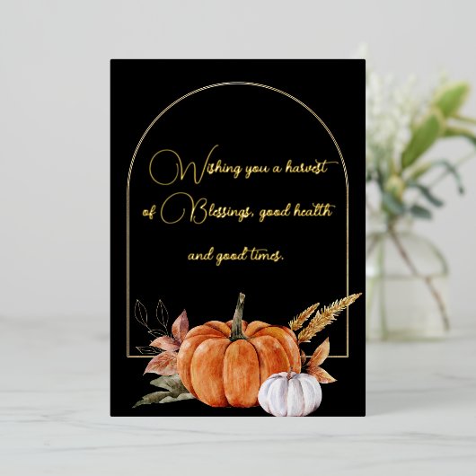 ウィングアハザーブメント引用文オレンジホワイトカボチャ 箔シーズンカード (立ち正面)