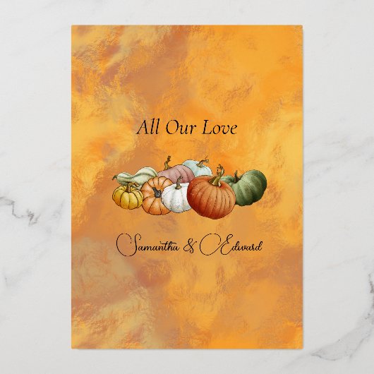 ウィングアハザーブメント引用文オレンジホワイトカボチャ 箔シーズンカード (裏面)