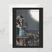 ウィングウィメンオンクロックタワーヴィンテージ新年 シーズンポストカード (正面/裏面)