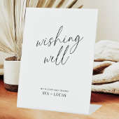 ウィングウェルのミニマリストのスクリプトウェディングレセプション 台座サイン