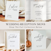 ウィングウェルのミニマリストのスクリプトウェディングレセプション 台座サイン