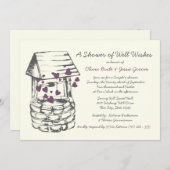 ウィングウェルカップルシャワープラムハート 招待状 (正面/裏面)