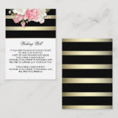 ウィングウェルストライプフローラ金ゴールド白黒 エンクロージャーカード (正面/裏面)