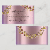 ウィングウェルズ結婚ギフト金ゴールドリースパープルバラ 名刺 (正面/裏面)