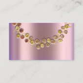 ウィングウェルズ結婚ギフト金ゴールドリースパープルバラ 名刺 (裏面)