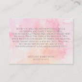 ウィングウェルピンクオダマキ（植物）水彩スプラッシュ エンクロージャーカード (裏面)