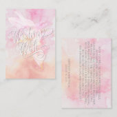 ウィングウェルピンクオダマキ（植物）水彩スプラッシュ エンクロージャーカード (正面/裏面)