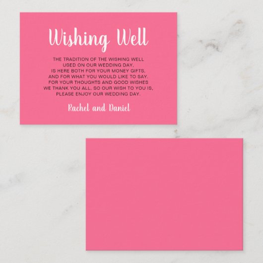 ウィングウェルピンク結婚のインサート エンクロージャーカード (正面/裏面)