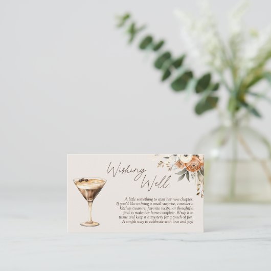 ウィングウェルラブはブルイングMartiniブライダルシャワー エンクロージャーカード (スタンド正面)