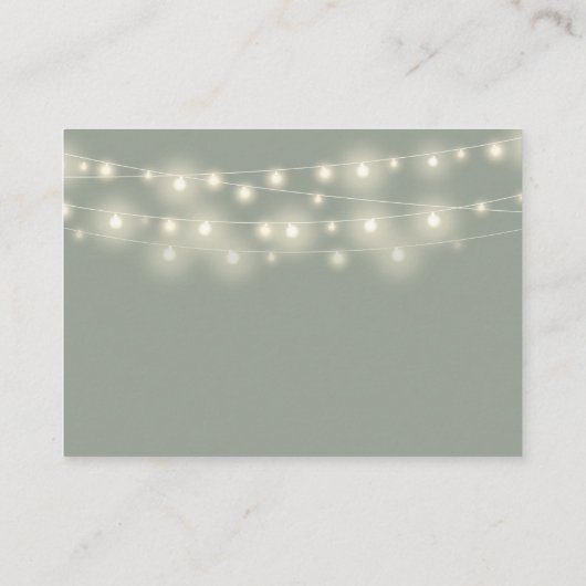 ウィングウェル文字列ライトSageグリーン結婚ズ エンクロージャーカード (裏面)