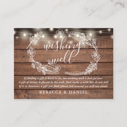 ウィングウェル素朴ストリングラ結婚イト エンクロージャーカード (正面)