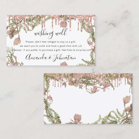 ウィングウェル結婚ズの贈り物アイディアバラ花模様ホワイト 名刺 (正面/裏面)