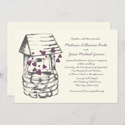 ウィングウェル結婚ズ・プラムハート 招待状 (正面/裏面)