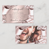 ウィングウェル結婚式招待状バラ写真 名刺 (正面/裏面)