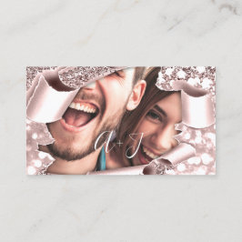 ウィングウェル結婚式招待状バラ写真 名刺