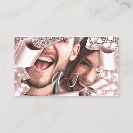 ウィングウェル結婚式招待状バラ写真 名刺 (裏面)