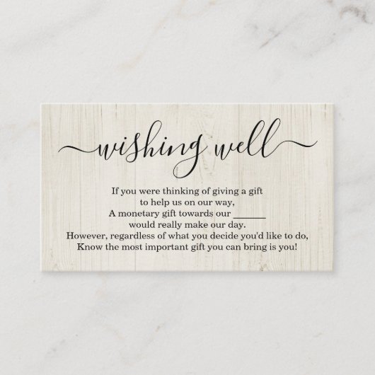 ウィングウェル結婚式招待状素朴- Wood エンクロージャーカード (正面)