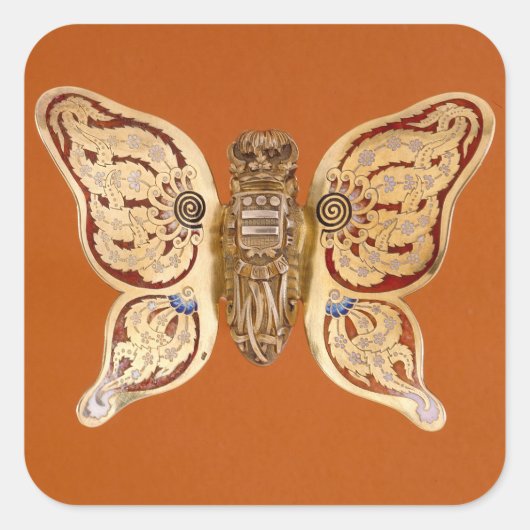 ウィングオブエレガンス：バタフライズグレースアンティークデザイン スクエアシール (正面)
